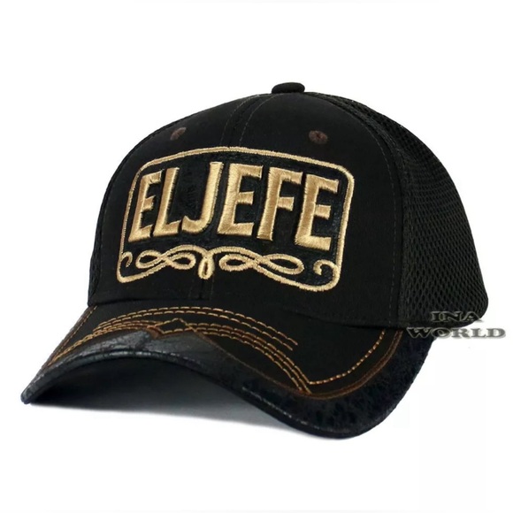 MEXICAN Hat EL JEFE Western Style Embroidered Trucker Mesh Snapback Baseball Cap - Picture 1 of 6
